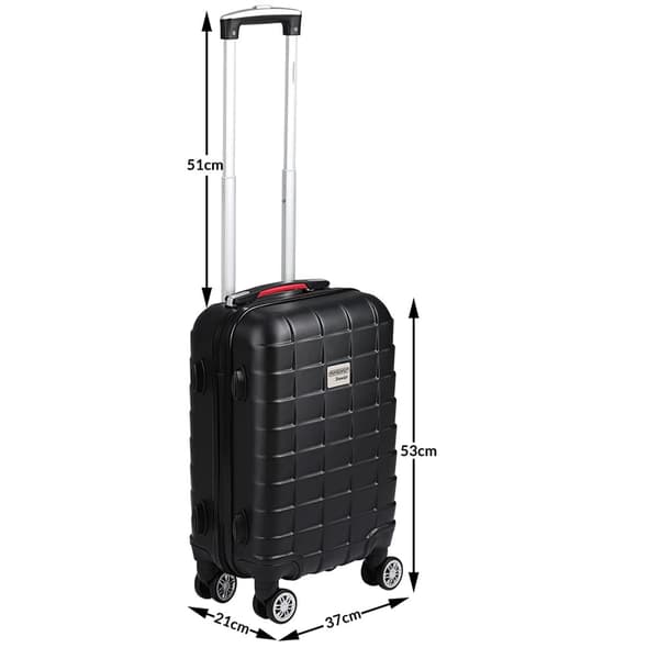 Hård kuffert, sort, 40L, 360 spinnerhjul