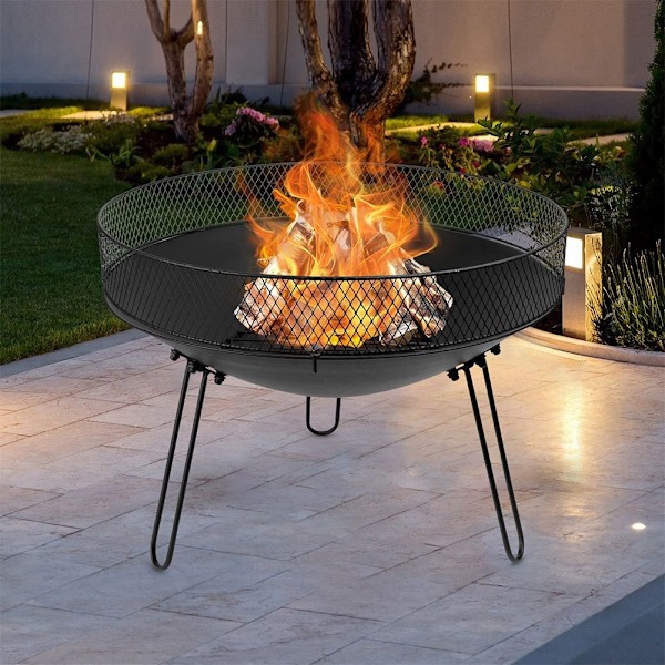 Metallisk pejs 60 cm: Sikker bålplads til have/terrasse