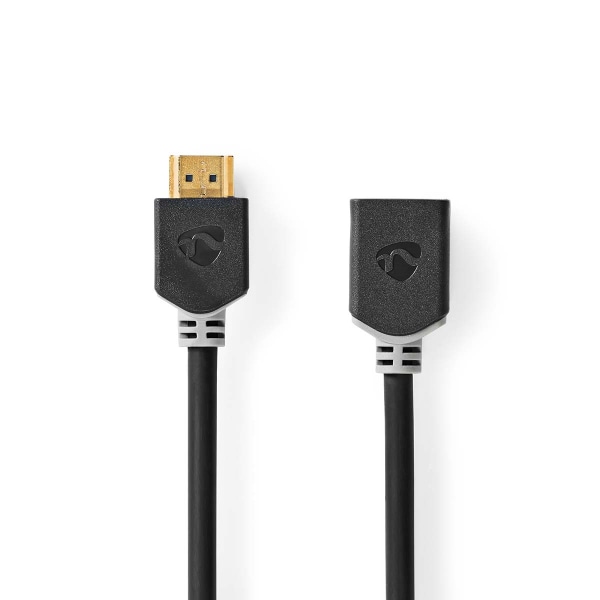High Speed ​​HDMI ™ kabel med Ethernet | HDMI™ Kontakt | HDMI™ Hona | 4K@60Hz | ARC | 18 Gbps | 3.00 m | Rund | PVC | Antracit | Låda