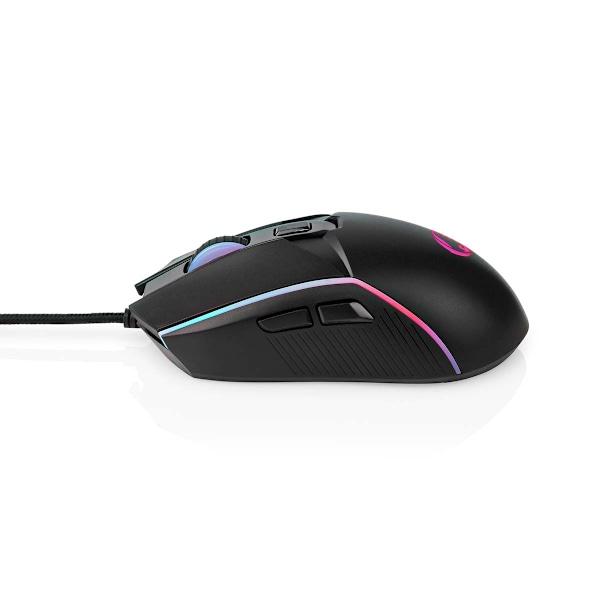 Gaming Mouse | Kabel | 800 / 1200 / 2400 / 3200 / 4800 / 7200 dpi | Justerbar DPI | Antal knapper: 6 | Højrehåndet | 1.50 m | LED