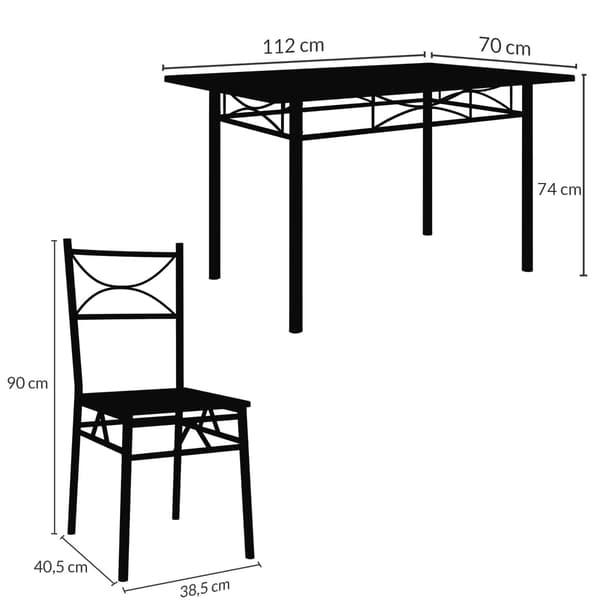 Spisebord og 4 stole, egetræsfinish, moderne design