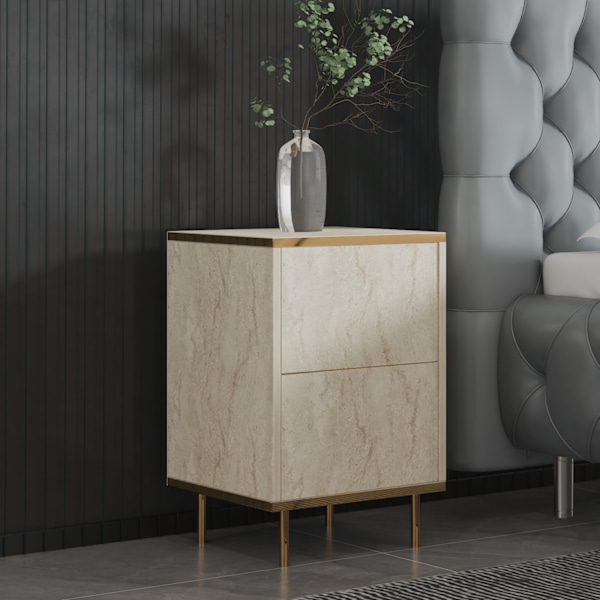 Natbord Imaj - Travertin, guld