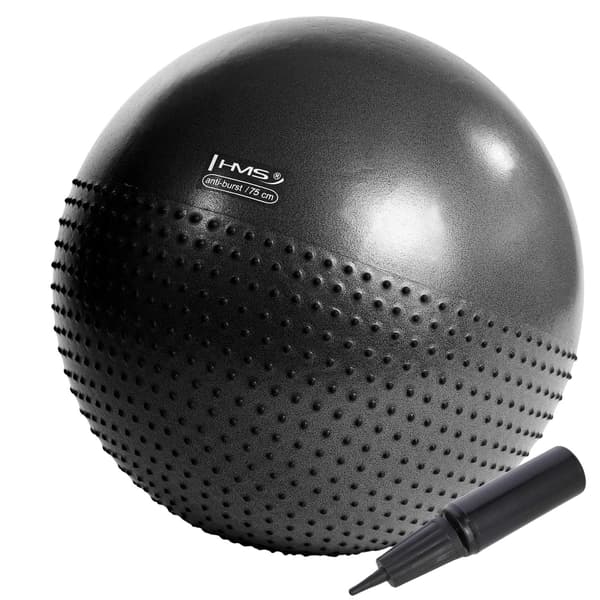 75 cm sort gymnastikbold – Anti-Burst, skridsikker