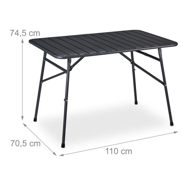 Fällbart matbord i stål, utvändigt