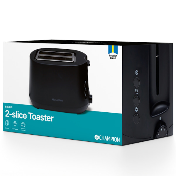 Brødrister 2 skiver 750W BR300 Mat sort