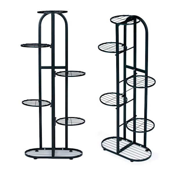 Moderni metallinen kukkateline 6 tasoa musta