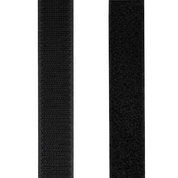 Velcro dobbeltsidet 25mm 5 meter Sort