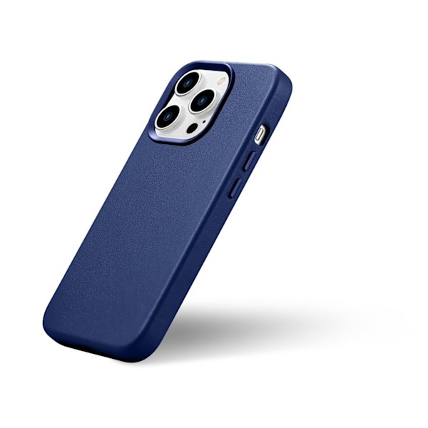 Fodral i naturligt läder till iPhone 14 Pro Max MagSafe Fodral Läder ljusblått