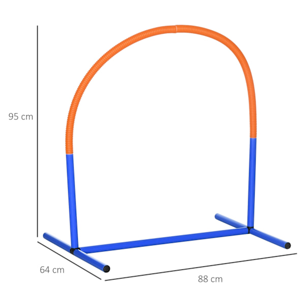Hundeagility Træningsudstyr, Hunde Agility Sæt, 4-Delt Hundetræningssæt Med Bæretaske, Blå + Orange, 88 X 64 X 95 Cm