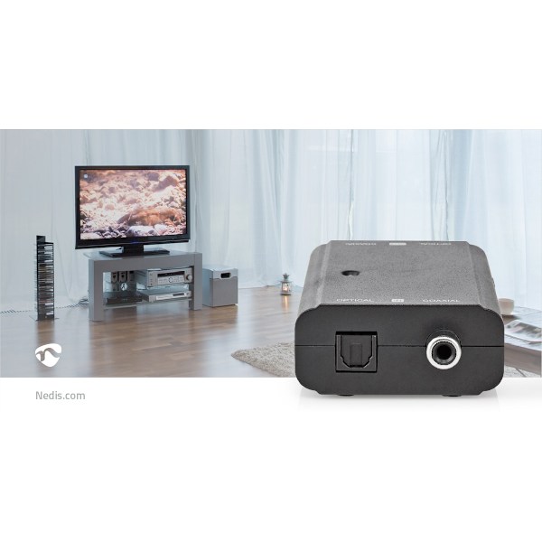 Digitaalinen Audiomuunnin | Kaksisuuntainen | Tuloliitäntä: 1x S/PDIF (RCA) naaras / 1x TosLink naaras | Lähtöliitäntä: 1x S/PDIF (RCA) naaras / 1x To