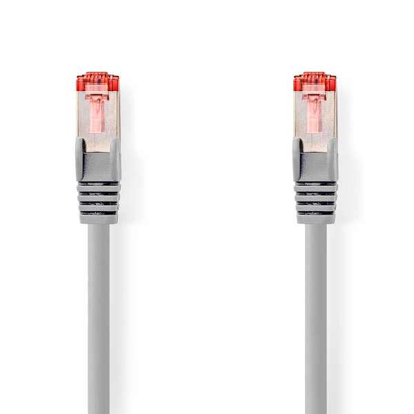 CAT6 Nätverkskabel | RJ45 hane | RJ45 hane | S/FTP | 15.0 m | Rund | LSZH | Grå | Label