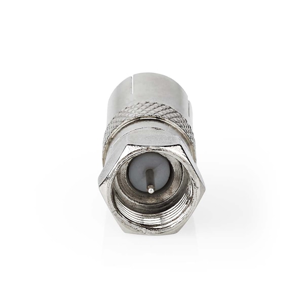 Satelliitti- ja antenni-sovitin | F uros | IEC (Coax) Naaras | Niklattu | 75 Ohm | Suora | Metalli | Hopea | 1 kpl | Laatikko