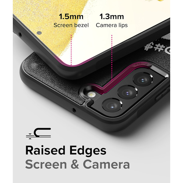 Kestävä kotelo ja kansi Galaxy S22+ Onyx Design X:lle, musta