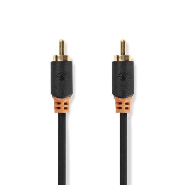 Digital Audio Kabel | RCA Hane | RCA Hane | Guldplaterad | 2.00 m | Rund | PVC | Antracit | Låda