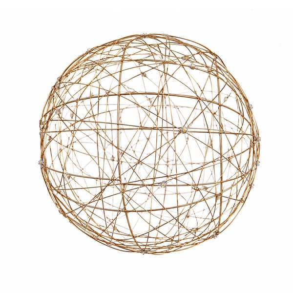 20 cm guldfärgad LED-dekorboll – varmvit ljussfär
