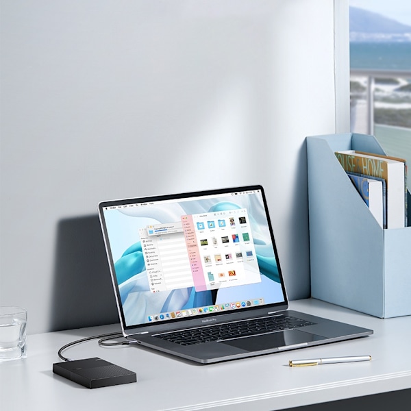Kabel för SSD-enhet USB-C - micro USB-B 3.0 5Gb/s 3A 1m grå