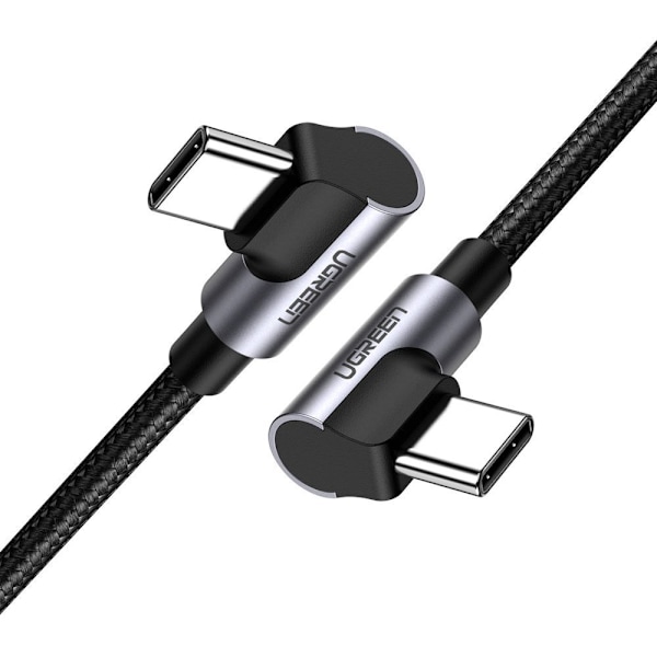 Kulmakaapeli, jossa sivu USB-C-USB-C Quick Charge -pistoke 1 m - harmaa
