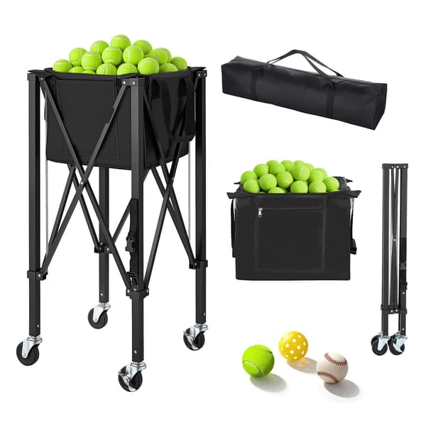 Tennisboldvogn, 120 bolde, foldbar, med hjul