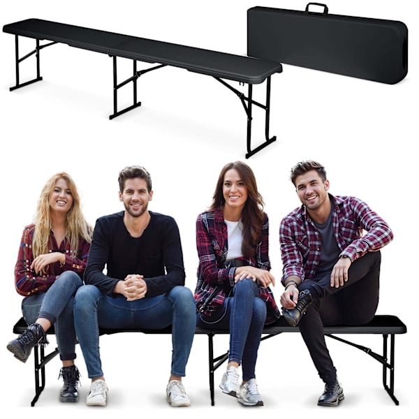 Sammenklappelig catering havebænk 180 cm Plonos sort
