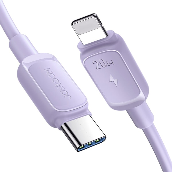 Kaapeli iPhonelle USB-C - Lightning 20W 1,2m violetti