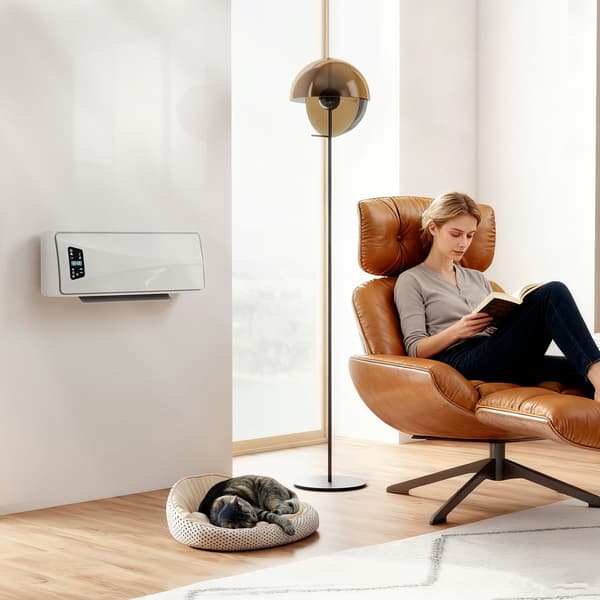 Väggmonterad 2000W keramisk värmare med timer och LED-display