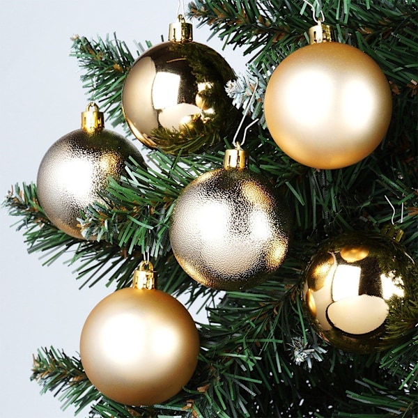 Sprængsikre julekugler guld 6 cm 9 stk.