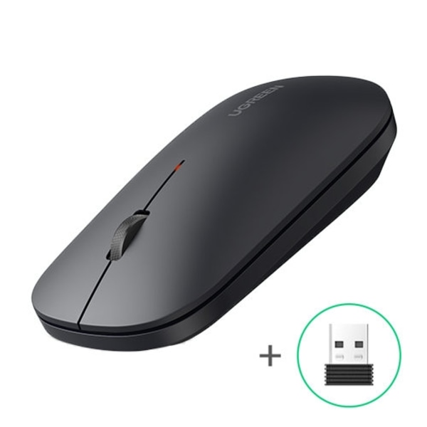 Behändig trådlös mus för USB-dator, svart