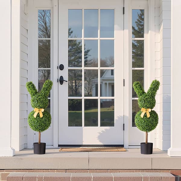 Kunstig kaninbuksbom Topiary, sæt med 2, 91 cm