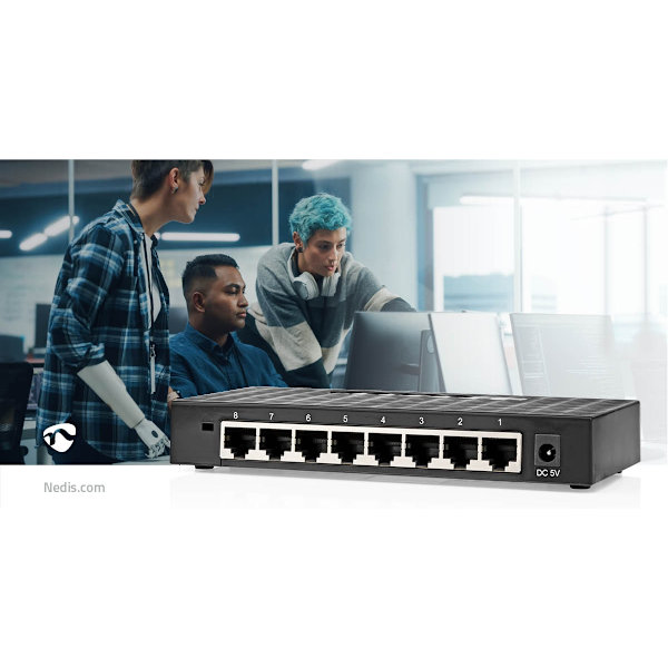Verkkokytkin | Langallinen nopeus: Gigabit | Ethernet-porttien lukumäärä: 8