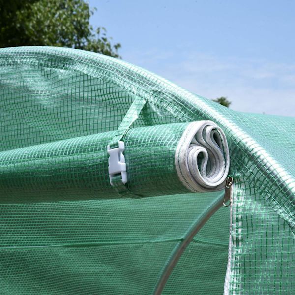 Film Växthus Tomat Växthus Round Arch Växthus 6 Mesh Windows Film Tunnel Kall Ram Grön 395X195X190Cm