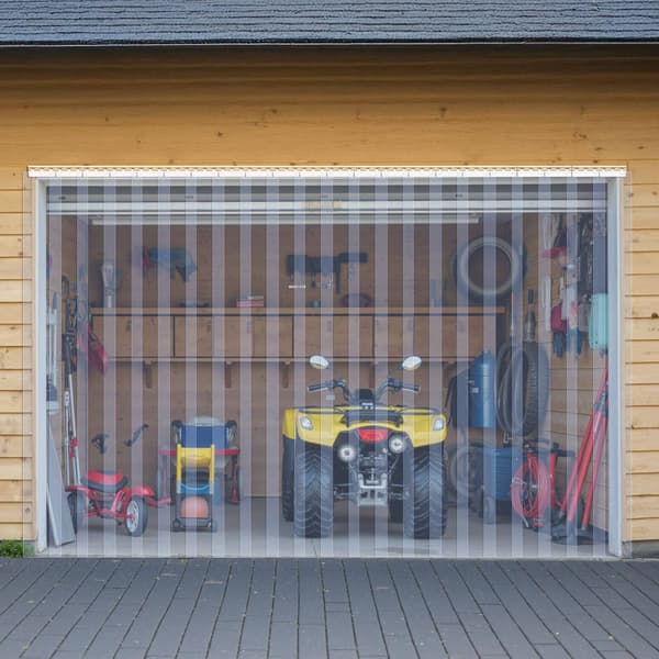 Klar PVC-remsgardin, 2,4 x 2,1 m, 14 remsor