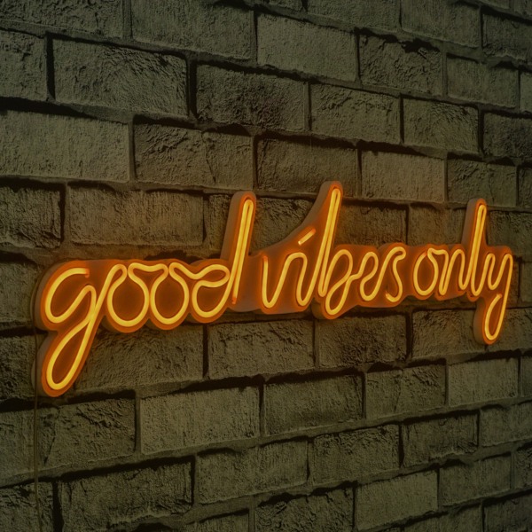 Dekorativ plast LED-belysning Good Vibes Only - Gul