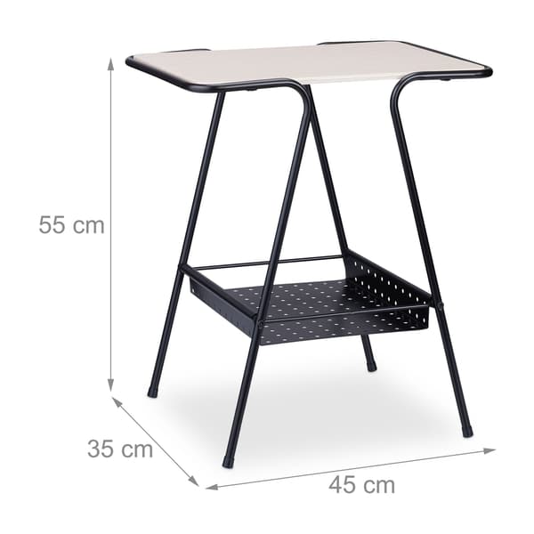 Sidebord med magasinhylde