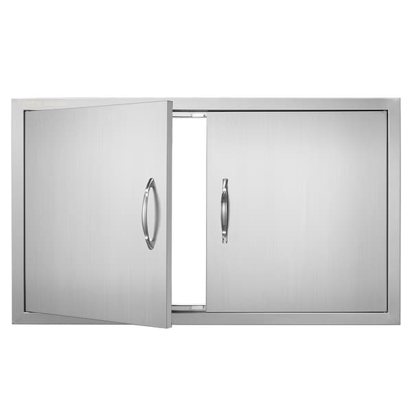 Grilldør, dobbelt 915x533 mm rustfrit stål