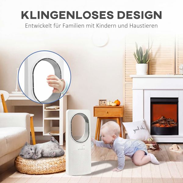 Bladlös tornfläkt, 36 dB, 45 oscillationer, 15 timmars timer