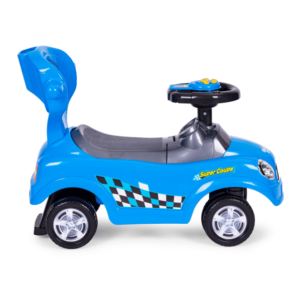 Blå pusher rollator