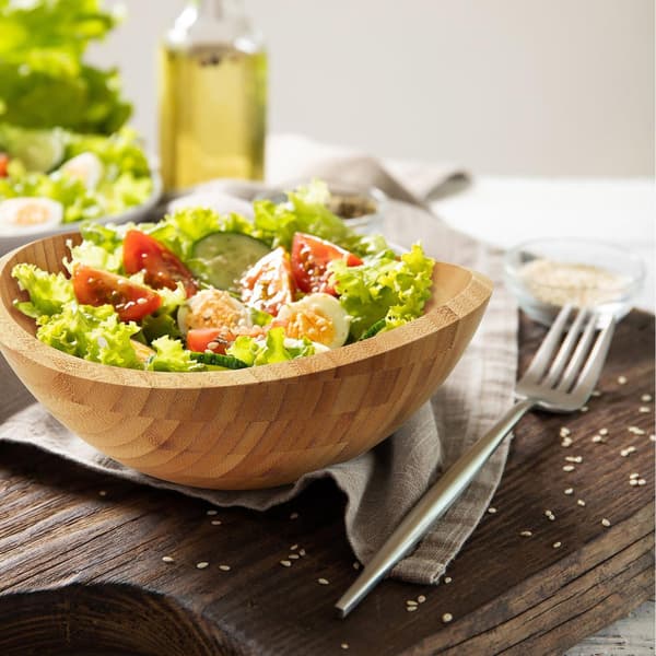 Bambuinen soikea salaattikulho – Luonnonmukainen, helppo puhdistaa