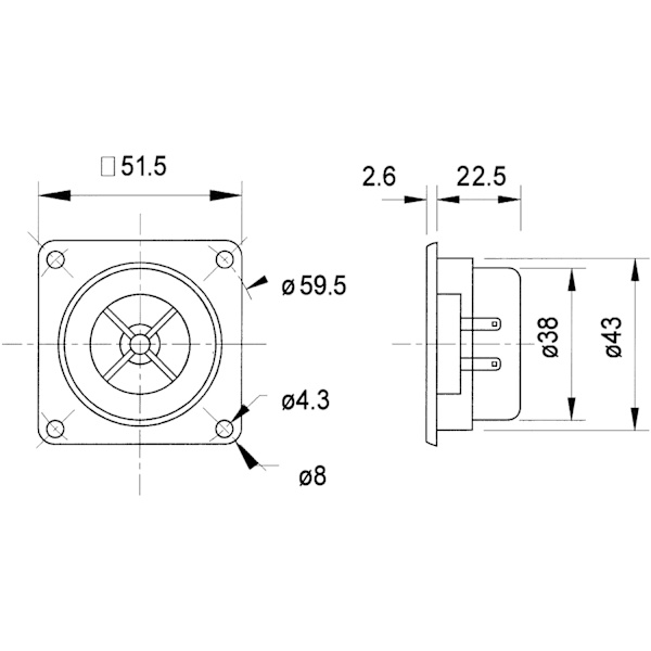SC5 - 8 Ohm 13 mm (0,5") Magnetisk afskærmet kuppeldriver i polycarbonat