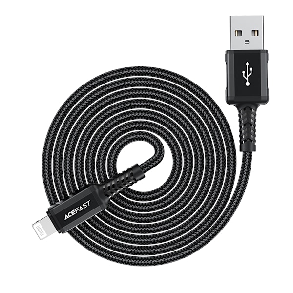 MFI kabel til iPhone USB - Lightning 2.4A 1.8m sort