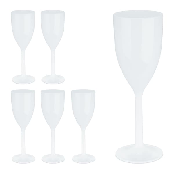Vinglas i plast, set om 6 st
