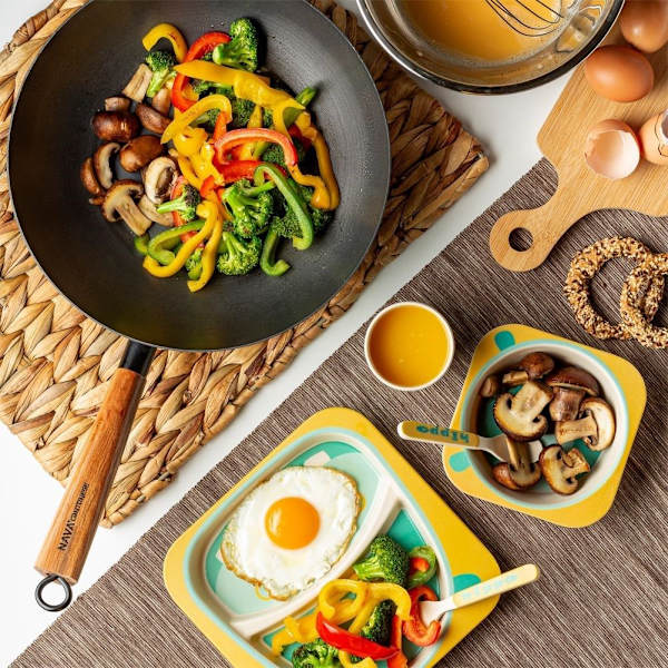 Wok i kulstofstål med non-stick til asiatisk madlavning