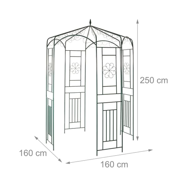 Elegant pavilion i grön finish, metall