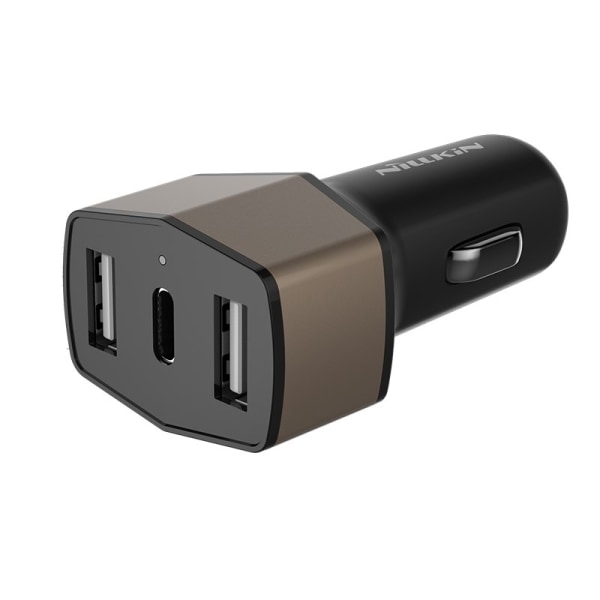 Nillkin Celerity biloplader - 2x USB-A + 1x USB-C, 32W (guld)