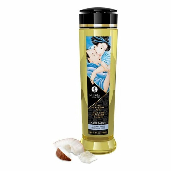 Erotisk massageolie Coconut Thrills Shunga Adorable (240 ml)