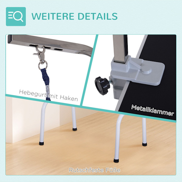 Trimmebord Sammenklappeligt Plejebord Til Hunde, Klippebord Med Metalstel, Sort, 81X48X80Cm