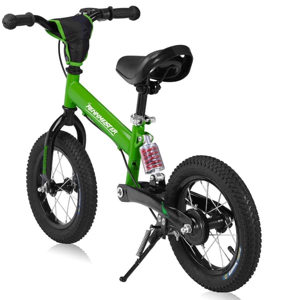 Løbecykel 12" Grøn, Justerbart Sæde & Håndbremse