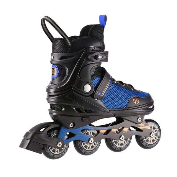 2-i-1 inline- og skøjter, sort-orange, størrelse L (39-43)