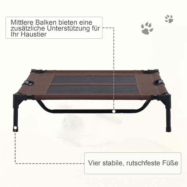 Hundeseng Udendørs Soveplads, Hundeseng & Hundesofa, Kaffebrun, 92X76X18Cm