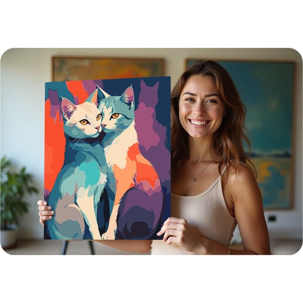 Maleri efter tal 40x50 cm Massido Cats