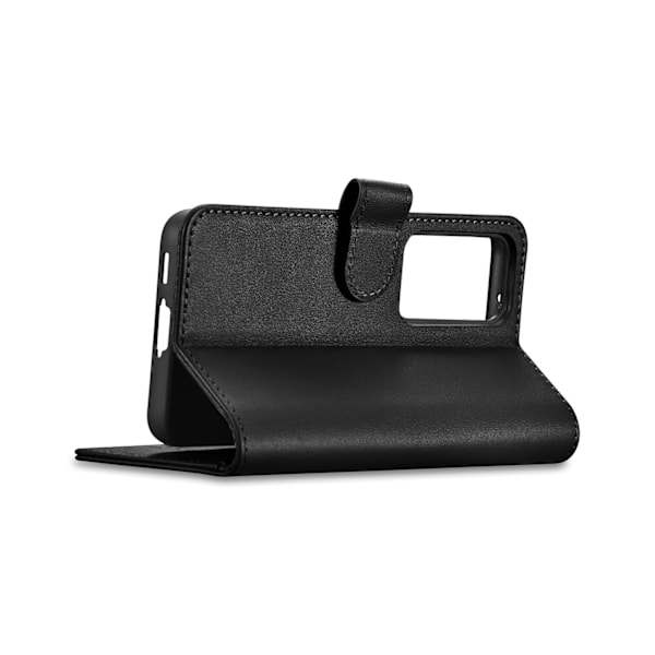 Plånboksfodral i läder till Samsung Galaxy S23+ Plånboksfodral, svart
